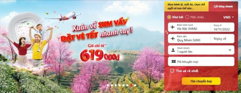 Vé Máy Bay Quy Nhơn - vietjet