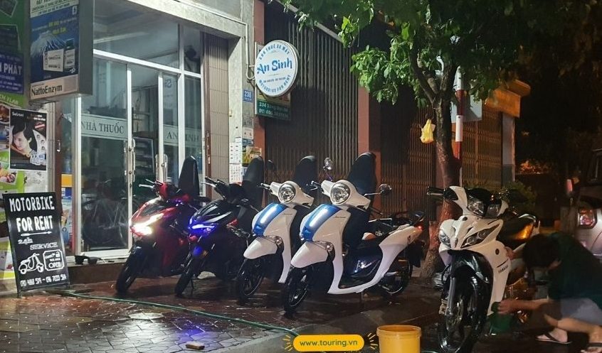 Cửa hàng cho thuê xe máy An Sinh trên đường Tăng Bạt Hổ Quy Nhơn