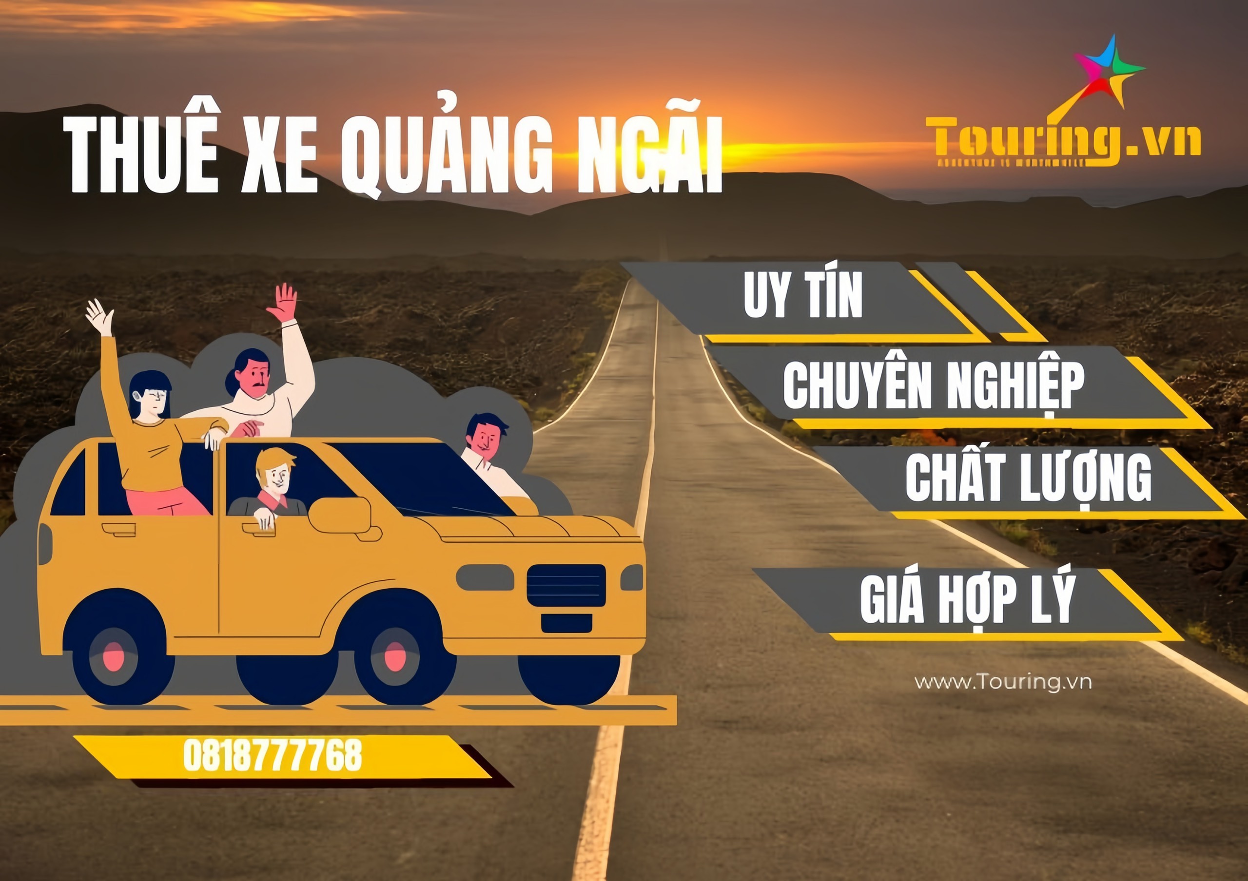 Thuê xe du lịch chất lượng cao tại Quảng Ngãi