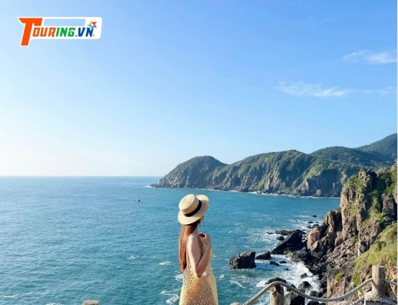 Vịnh Vũng Rô Phú Yên với mặt nước xanh, núi bao quanh và các bè nuôi hải sản